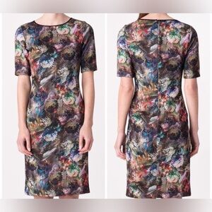 Margaret O’Leary Multicolor Abstract Bodycon Sheath Dress  Large